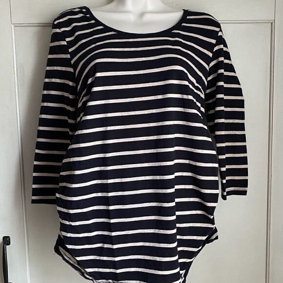 H&M Tops - Black & Tan Stripe Maternity Top H & M